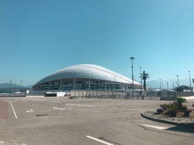 Adler city/ Rusya - Ağustos 2019: Fisht stadyumunun manzarası