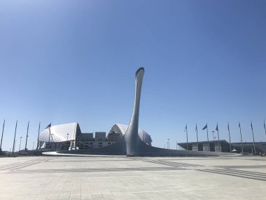 Soçi/Rusya - Ağustos 2019: Olympic Park'ta Singing Fountains