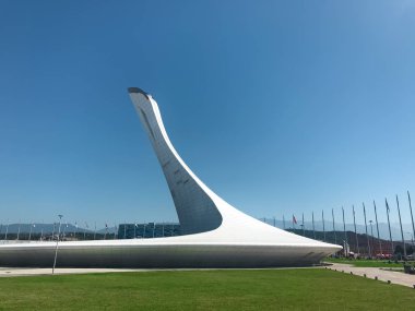 Soçi/Rusya - Ağustos 2019: Olympic Park'ta Singing Fountains