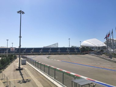 Soçi/Rusya - Ağustos 2019: Olimpik Park'ta Formula 1 pisti