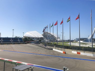 Soçi/Rusya - Ağustos 2019: Olimpik Park'ta Formula 1 pisti