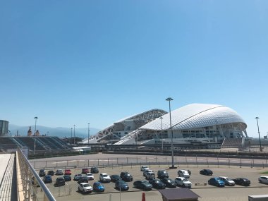 Adler city/ Rusya - Ağustos 2019: Fisht stadyumunun manzarası