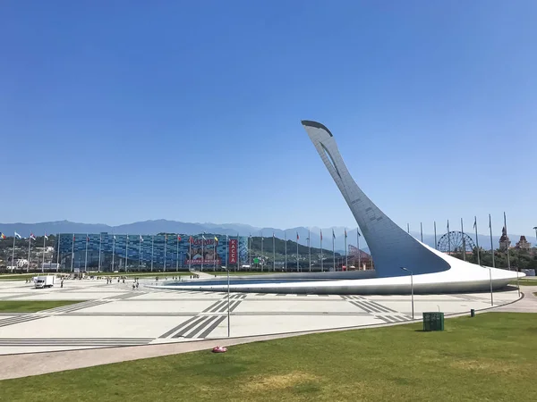 Soçi/Rusya - Ağustos 2019: Olympic Park'ta Singing Fountains