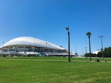 Adler city/ Rusya - Ağustos 2019: Fisht stadyumuna görünümü
