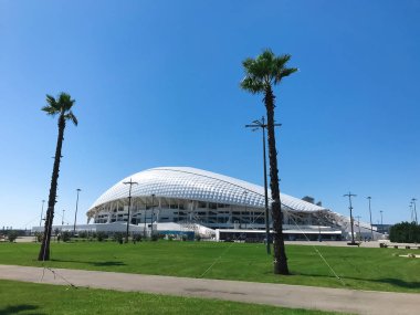 Adler city/ Rusya - Ağustos 2019: Fisht stadyumuna görünümü