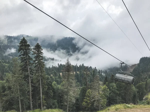 The cable car in Caucasus mountains. Sochi area, Roza Khutor, Ru