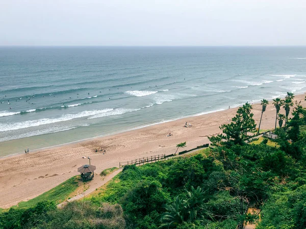 Jarní Den Pláži Jeju Island Jižní Korea Pohled Vzduchu — Stock fotografie