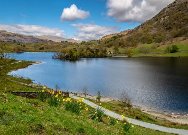 Springtime at Rydal Water in the Lake District of England, Great Britain clipart