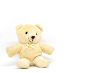 Beyaz arka plan üzerinde izole kahverengi ayıcık