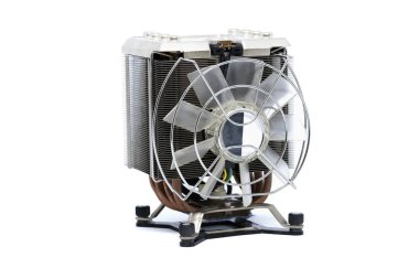 Isı emici ve kablolu soğutucu Cpu fanı, beyaz arka plan üzerinde izole
