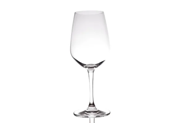 Bicchiere Vino Vuoto Isolato Sfondo Bianco Salvare Con Percorso Ritaglio — Foto Stock