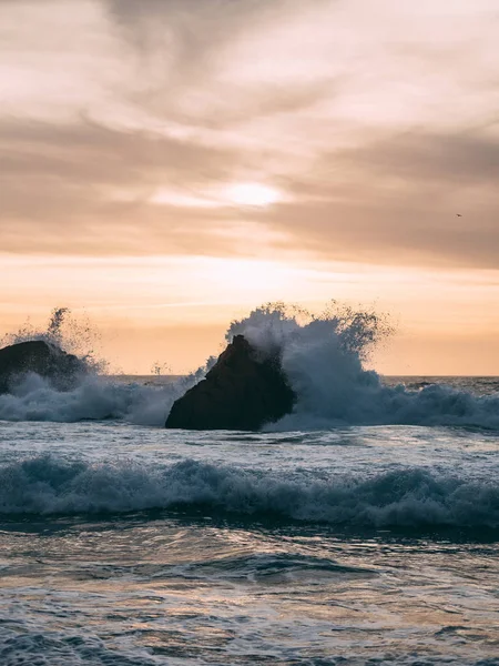 Viaggi Portogallo Onde Oceaniche Cabo Roca — Foto Stock