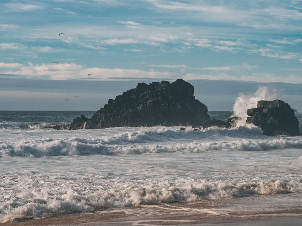 Viaggi Portogallo Onde Oceaniche Cabo Roca — Foto Stock