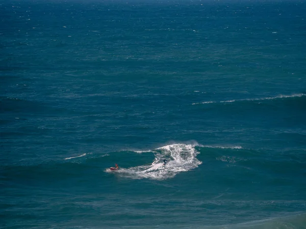 Portugalia Nazare Podróż Surfing Duże Fale — Zdjęcie stockowe