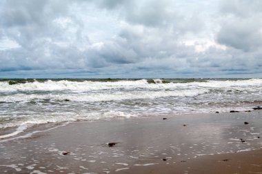 Sambia Yarımadası 'nın kuzey kıyısında fırtına, Zelenogradsk, Kaliningrad bölgesi, Rusya Federasyonu, 13 Temmuz 2017