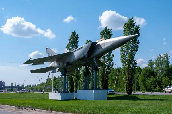 Flugzeug Mig Ein Denkmal Für Flieger Der Moskauer Allee Yelets — Stockfoto