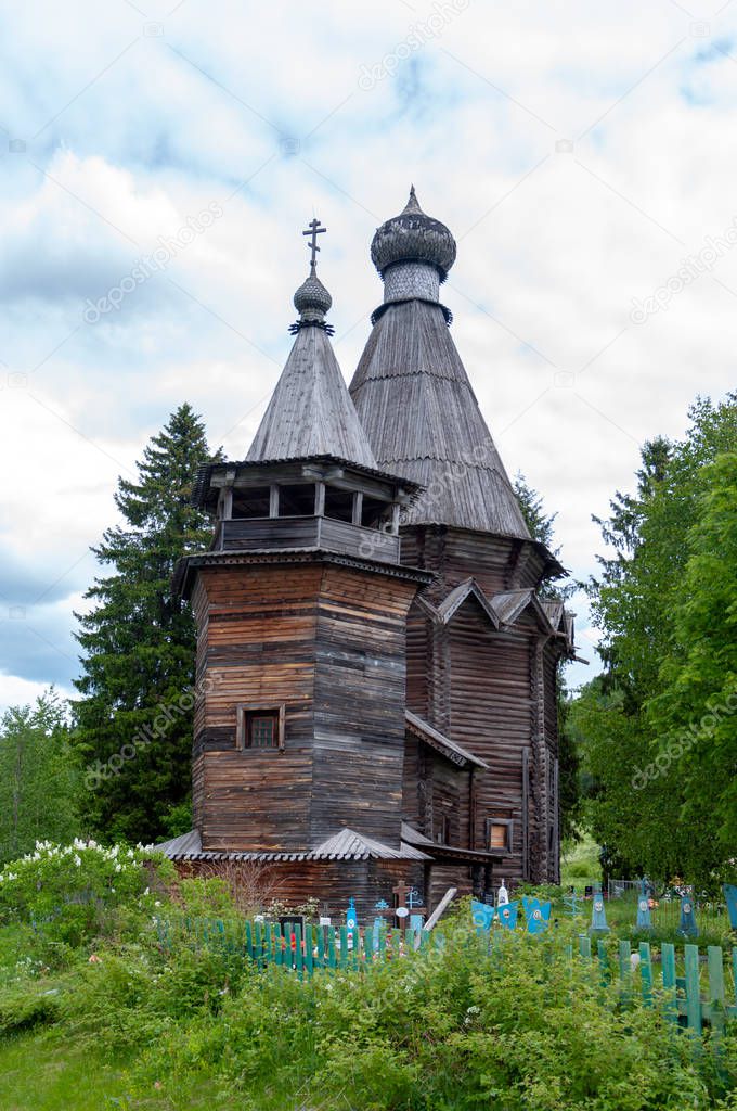 Church of St. Nicholas of Myra, Sogynitsy village, Podporozhye district, Leningrad region, Russian Federation, June 10, 2018