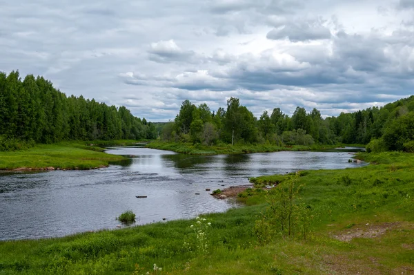 Vazhinka River Sogynitsy Byn Podporozhye Distriktet Leningrad Regionen Ryska Federationen — Stockfoto