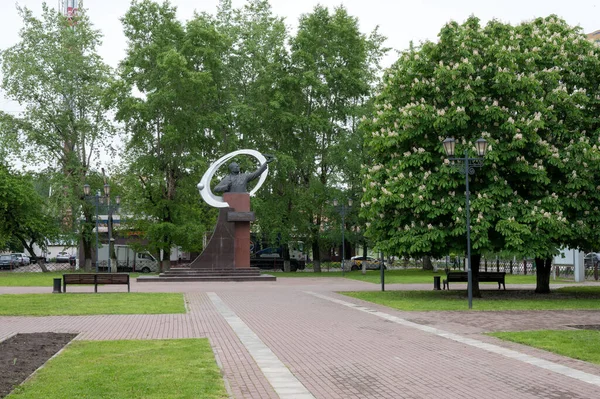 Denkmal Für Den Akademiker Wladimir Tschelomej Auf Dem Gleichnamigen Platz — Stockfoto