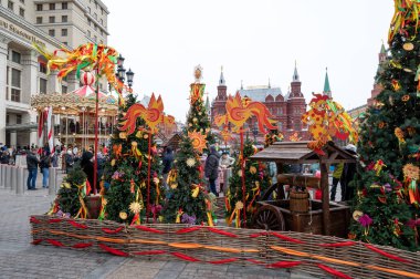 Maslenitsa Fuarı Manezhnaya Meydanı, Moskova, Rusya Federasyonu, 1 Mart 2020