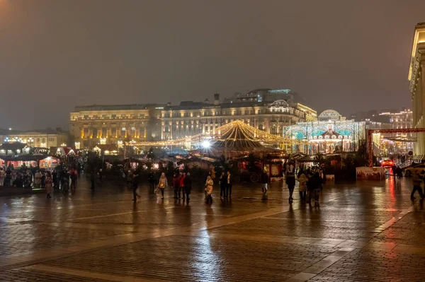 Fiera Maslenitsa Piazza Manezhnaya Mosca Federazione Russa Febbraio 2020 — Foto Stock