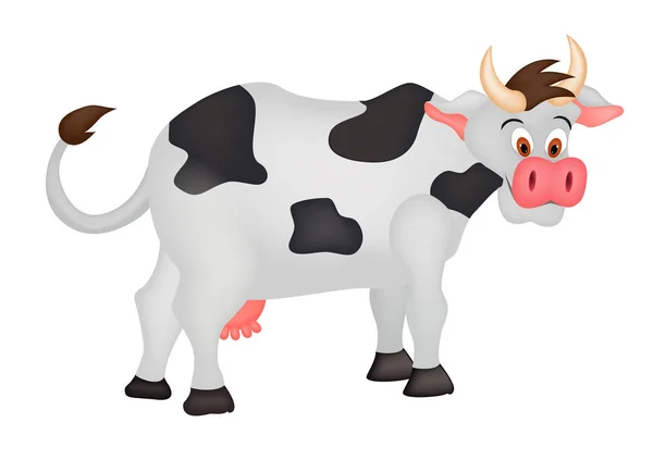 Dessin Animé Mignon Vache Couleur — Image vectorielle