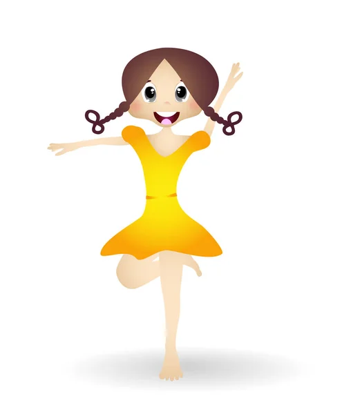 Petite Fille Danse Ballet — Image vectorielle