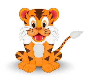 Gülümsemeyle şirin küçük kaplan