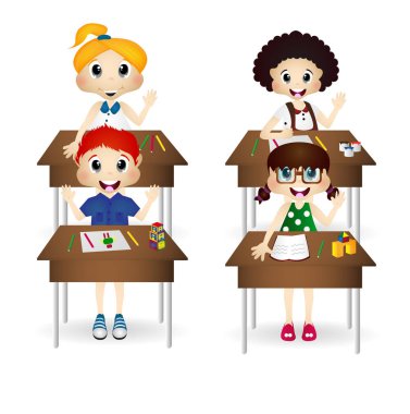 Çocuk sınıf vektör tasarımı