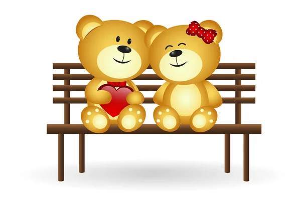 Paar Bären Verliebt — Stockvektor