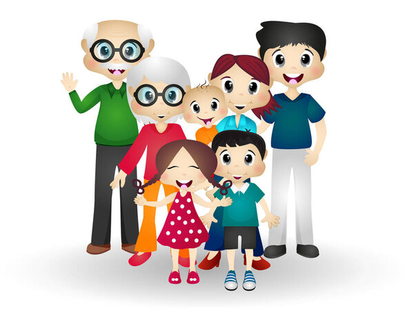 Полная фотография счастливой семьи
