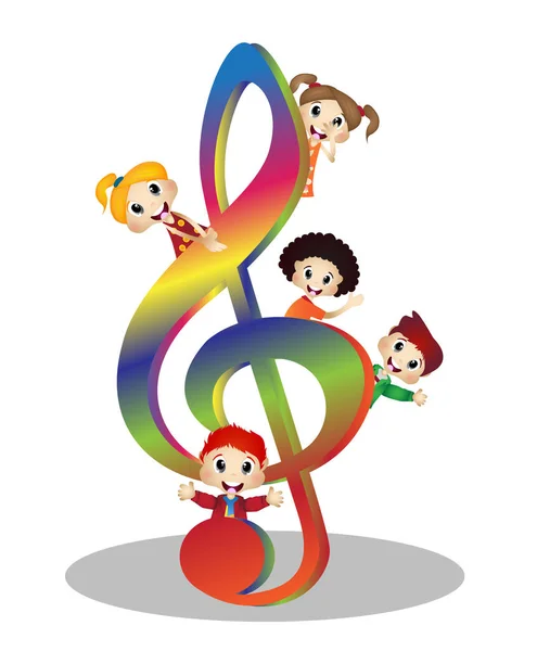 Bambini Musica Intelligente — Vettoriale Stock