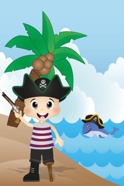 Küçük korsan Beach karikatür