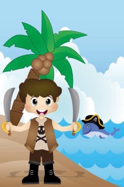 Küçük korsan Beach karikatür