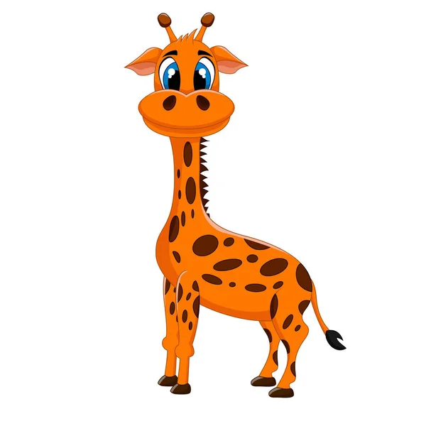 Söt Lång Orange Giraff — Stock vektor