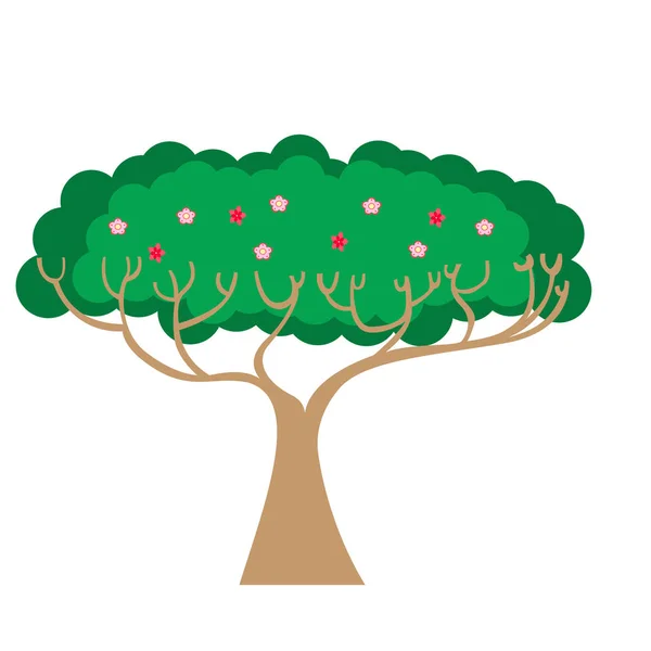 Διακοσμητικό Δέντρο Σχέδιο Πλήρους Χρώματος — Διανυσματικό Αρχείο