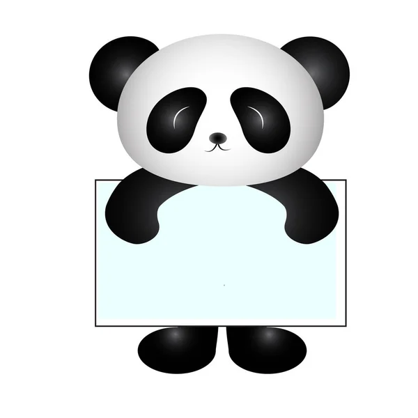 Panda Avec Tableau Blanc — Image vectorielle