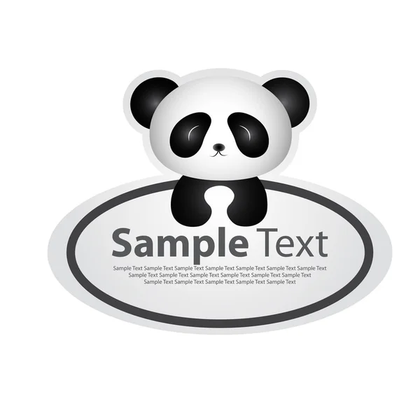 Sticker Board Banner Panda — Stock Vector