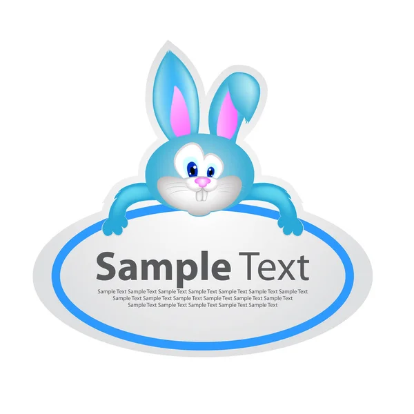Sticker Board Banner Rabbit — Stock Vector