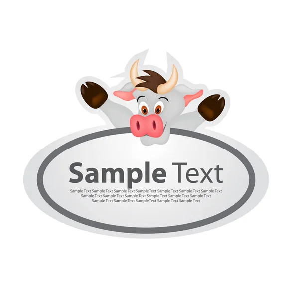 Sticker Board Banner Cow — Stock Vector
