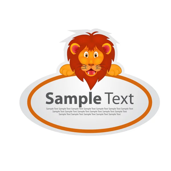 Sticker Board Banner Lion — Stock Vector