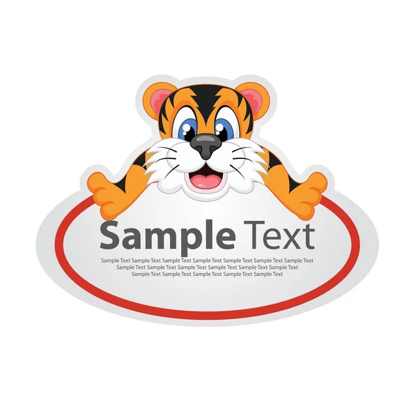 Sticker Board Banner Tiger — Stock Vector