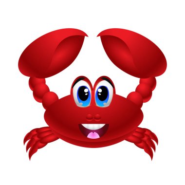 Sevimli Yengeç çizgi gülümseme ile