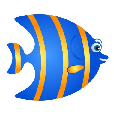 Şirin mavi ve sarı balık