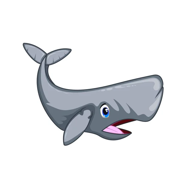 Dessin Animé Mignon Baleine Sperme — Image vectorielle