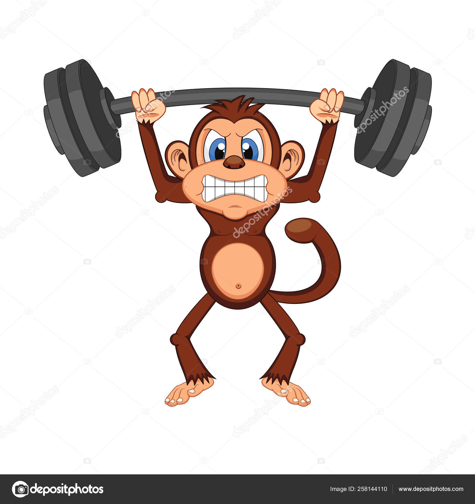 Cute Monkey Weightlifting Cartoon Stock Vector Image by ©warawiri #258144110 Cute Monkey Weightlifting Cartoon Stock Vector Image by ©warawiri #258144110