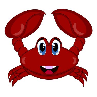 Sevimli Yengeç çizgi gülümseme ile