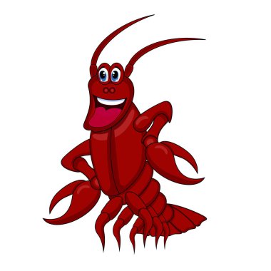 Sevimli Büyük Istakoz Karikatür