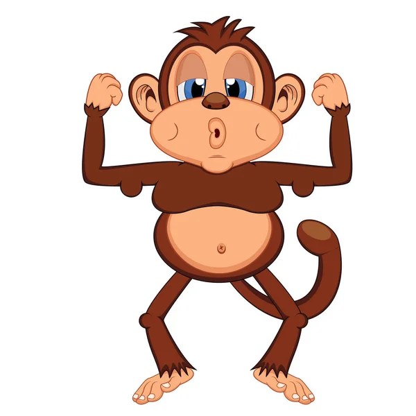 Sevimli Tembel Şişman Maymun — Stok Vektör
