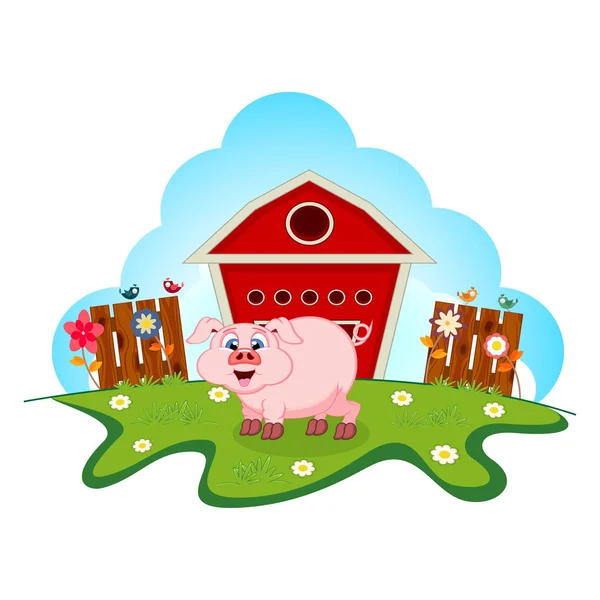 Pig Farm Your Design — Stock Vector